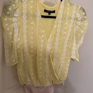 Yellow bodysuit with pattern size small